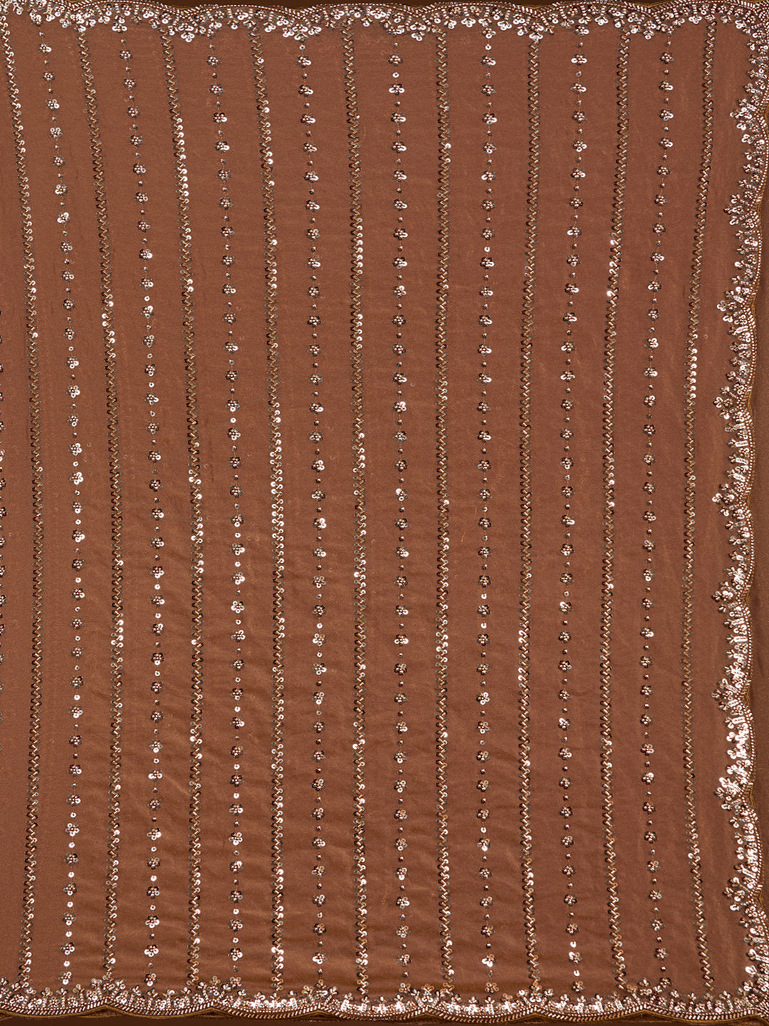 Brown Cutdana Tissue Saree