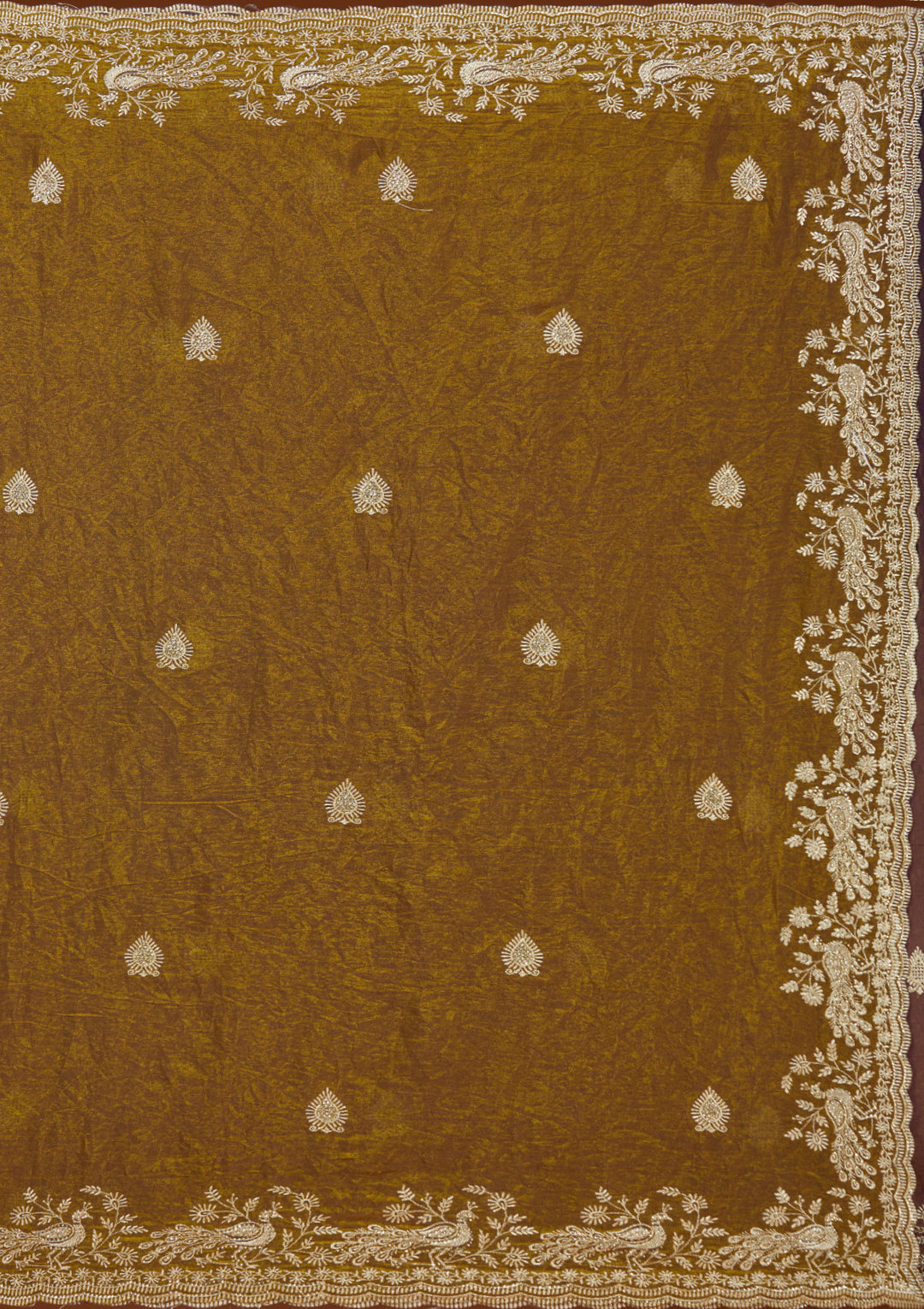 Mustard Zariwork (Gold) Tissue Saree