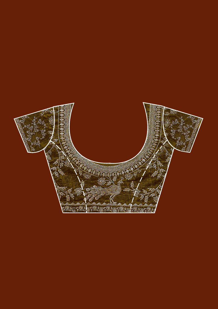 Mustard Zariwork (Gold) Tissue Saree