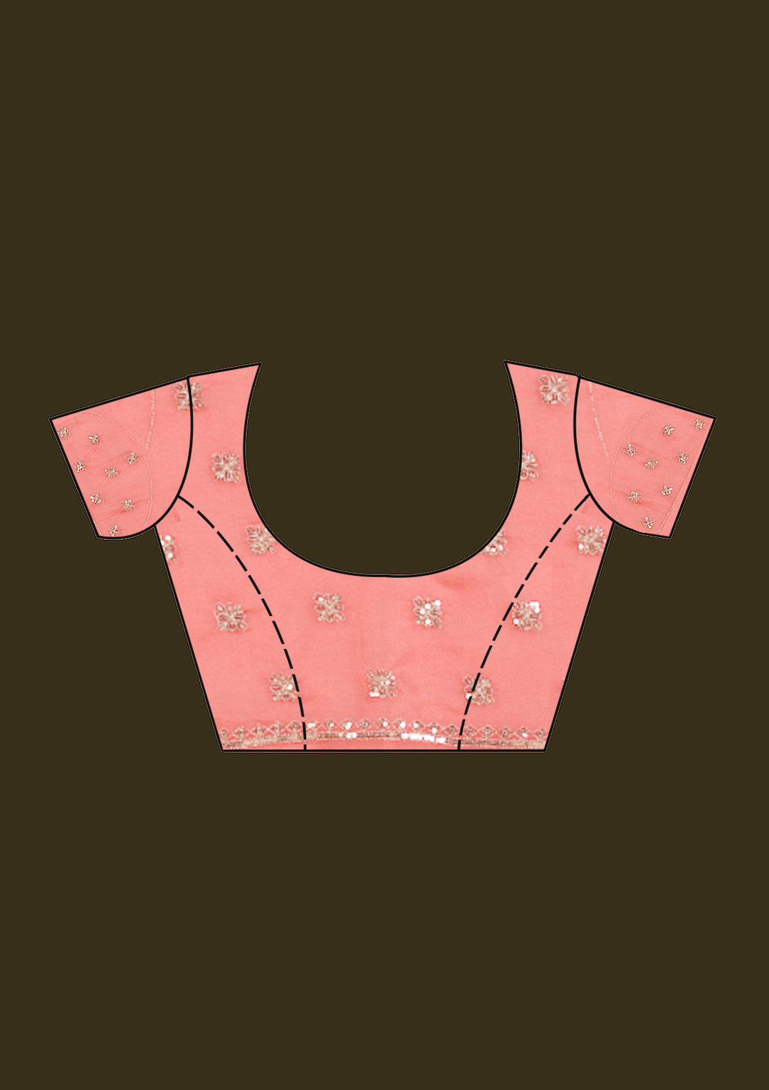 Yellow Sequins Organza Saree