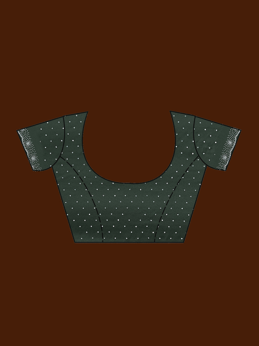 Pista Green Stonework (Silver) Velvet Saree