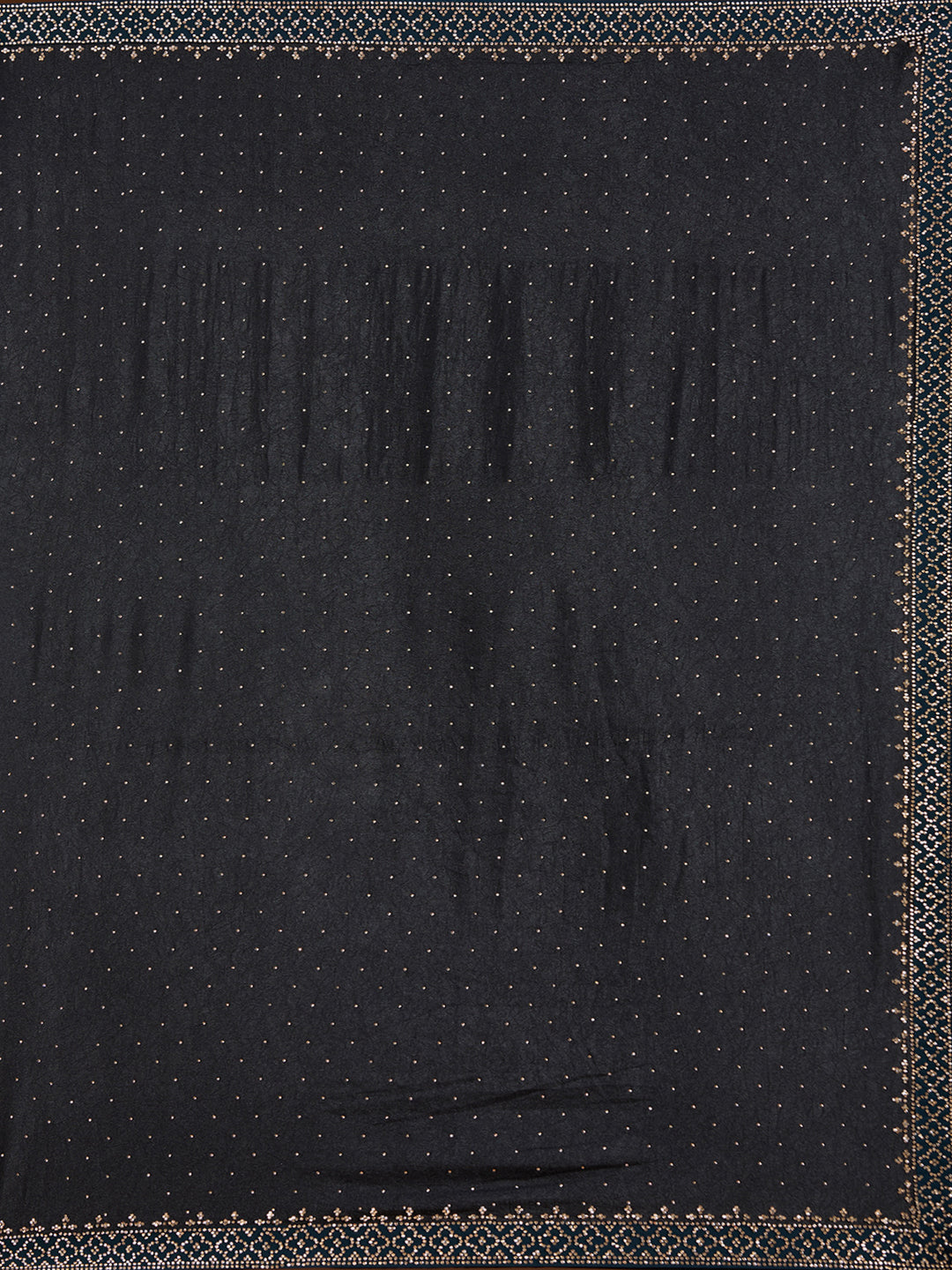 Black Velvet Gold Stonework Saree With Matching Blouse Piece