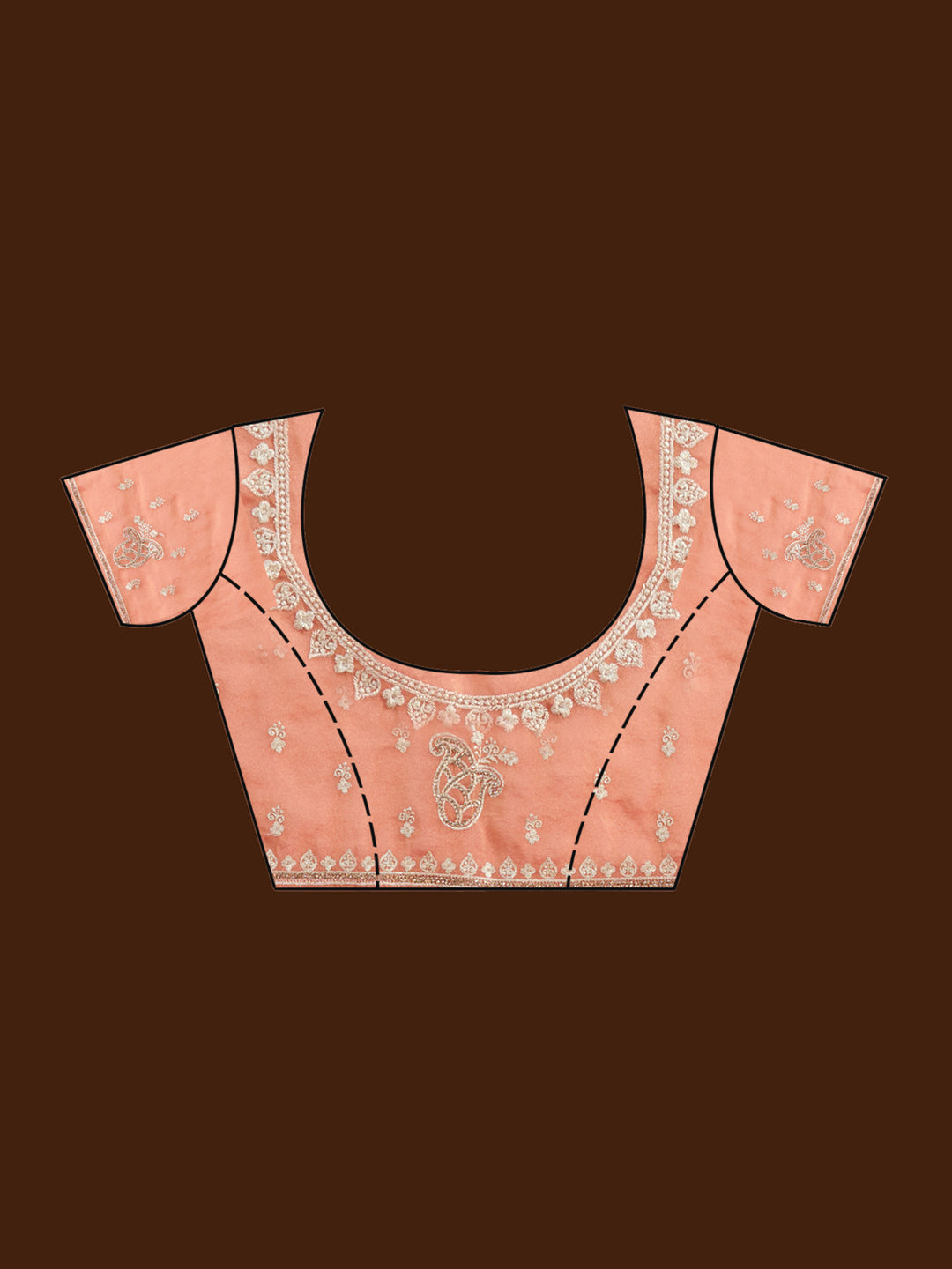 Rust Tissue Silver Zariwork Saree With Matching Blouse Piece