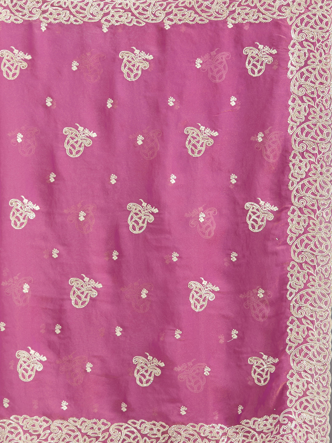 Wine Tissue Silver Zariwork Saree With Matching Blouse Piece