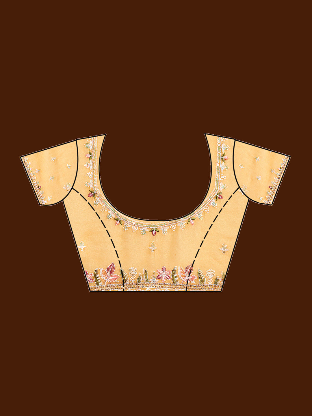 Yellow Threadwork Chiffon Saree