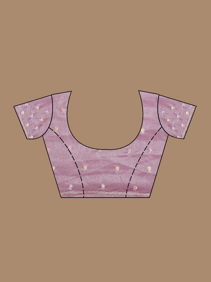 Onion Pink Zariwork (Gold) Tissue Saree