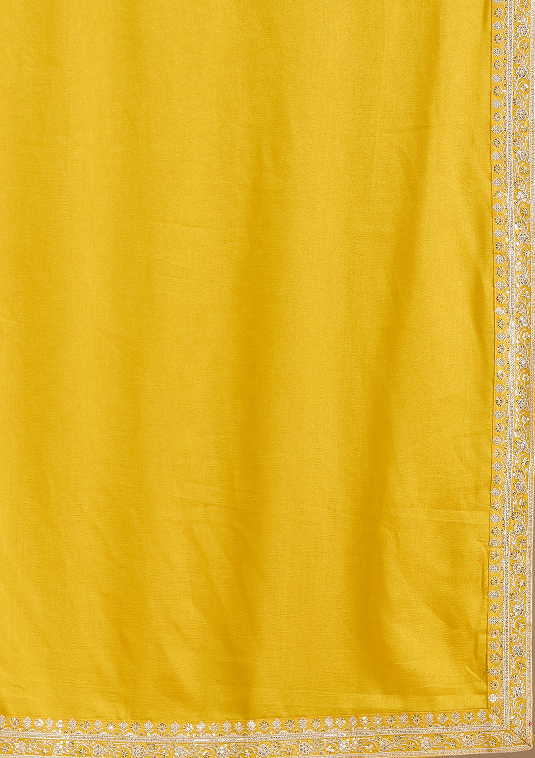 Mustard Zariwork (Gold) Soft Raw Silk Saree