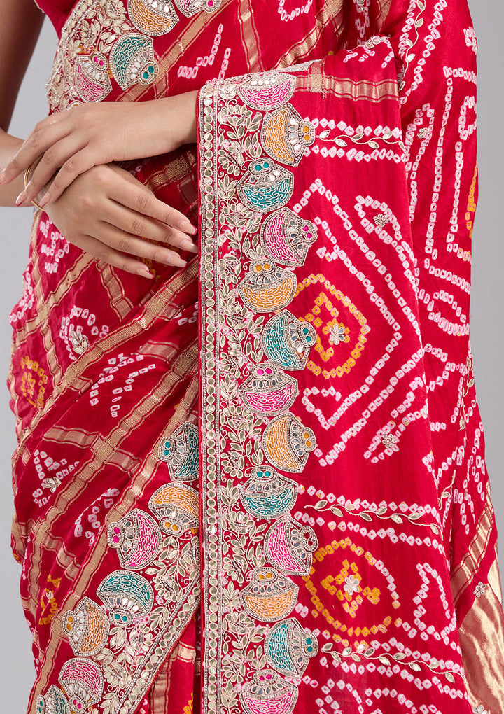 Red Gotapatti Silk Saree