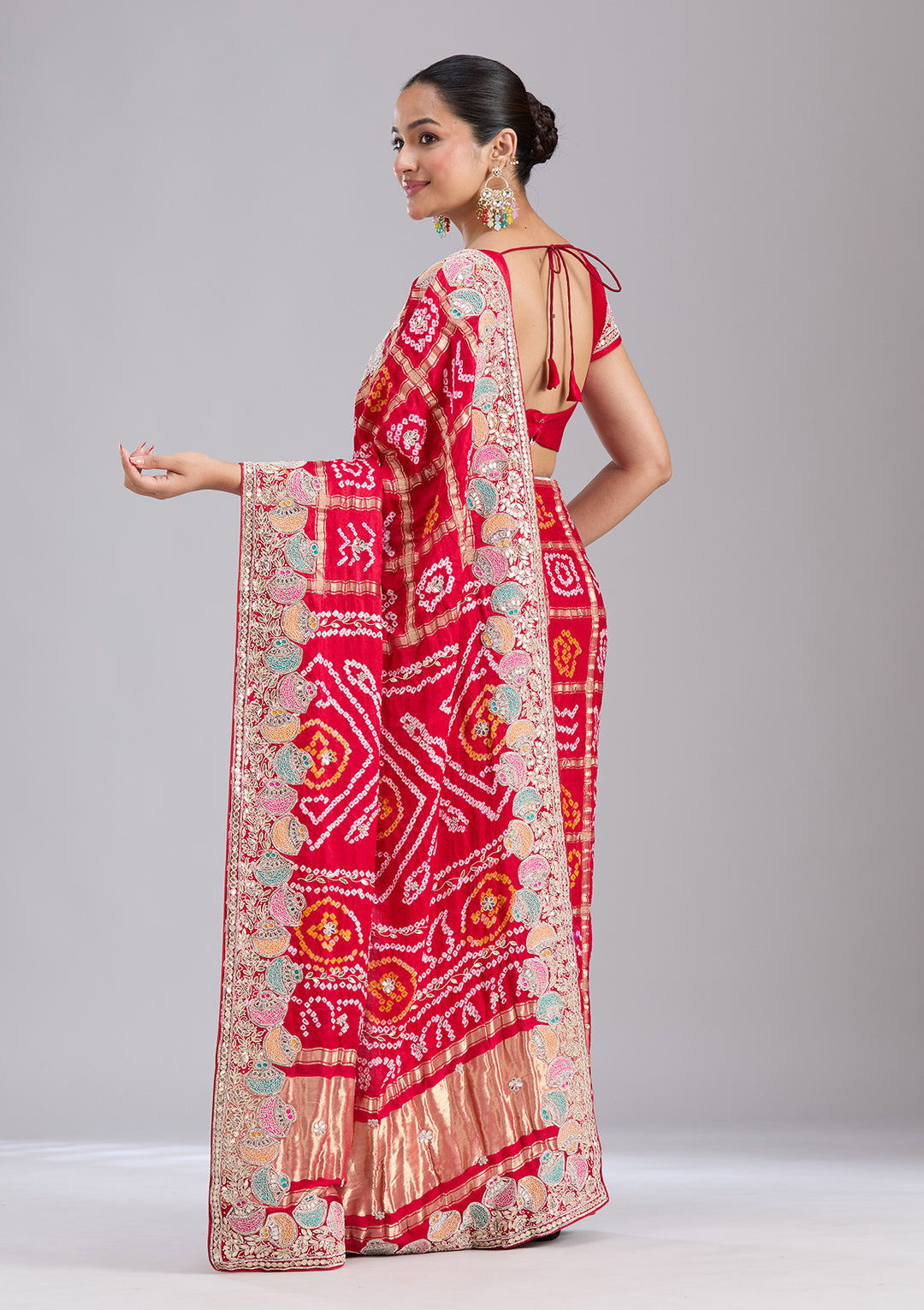 Red Gotapatti Silk Saree