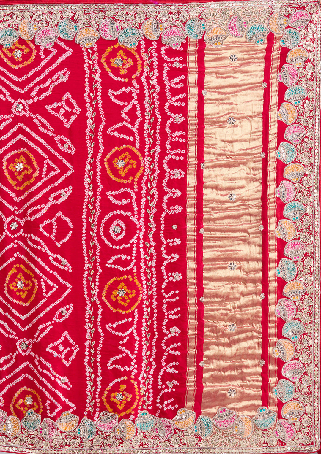 Red Gotapatti Silk Saree