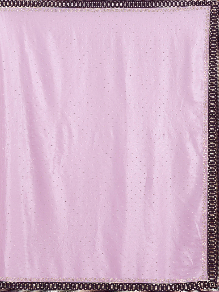 Lavender Stonework (Gold) Velvet Saree