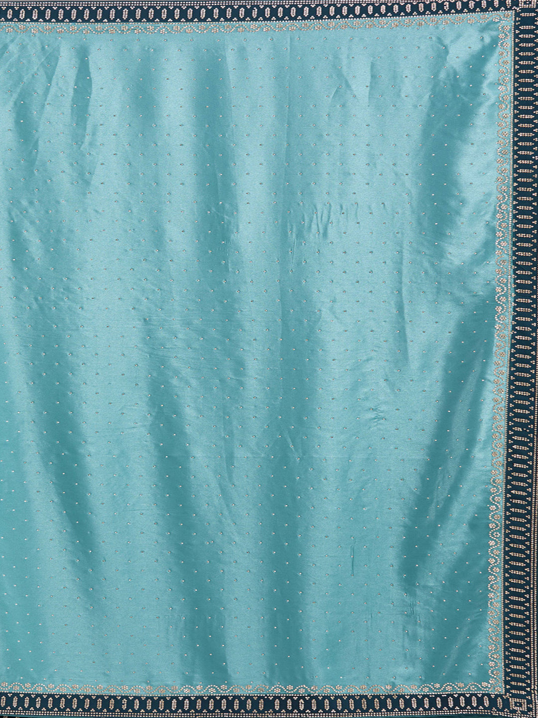 Sea Green Stonework (Silver) Chiffon Saree