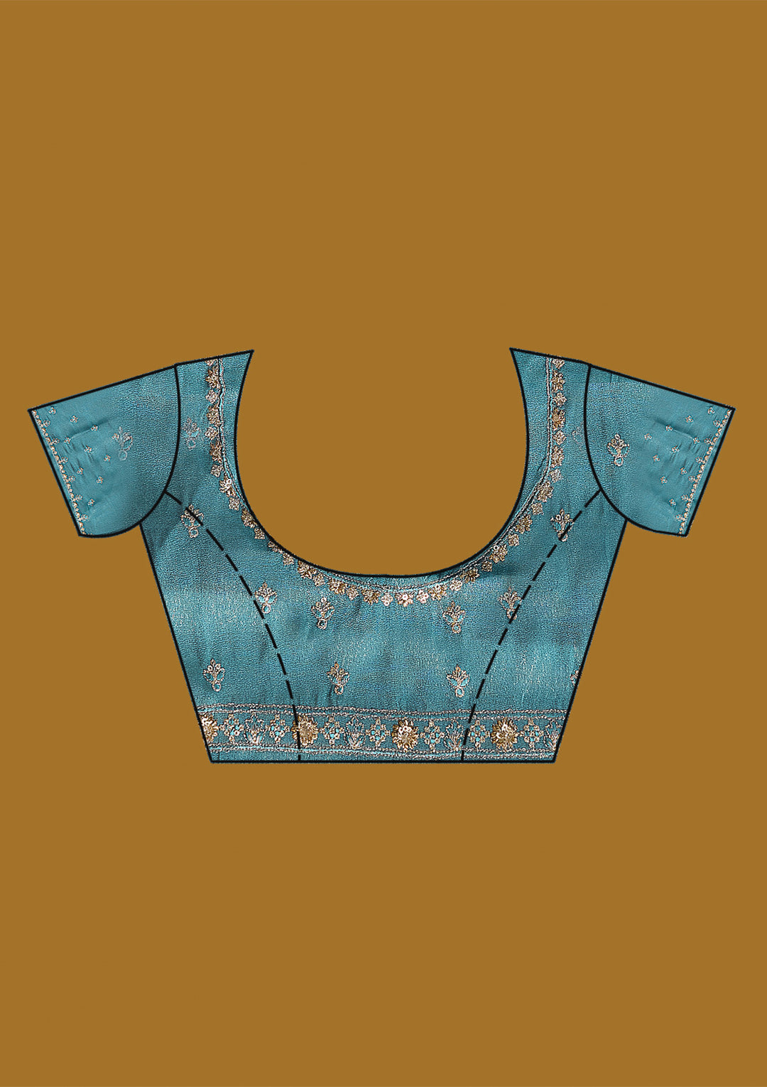 Blue Zariwork (Gold) Tissue Saree