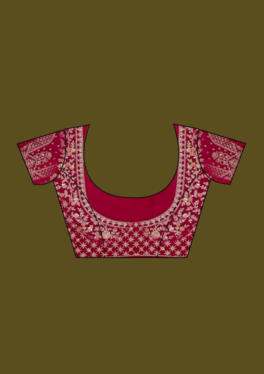 Rani Pink Net Gold Zariwork Saree With Matching Blouse Piece