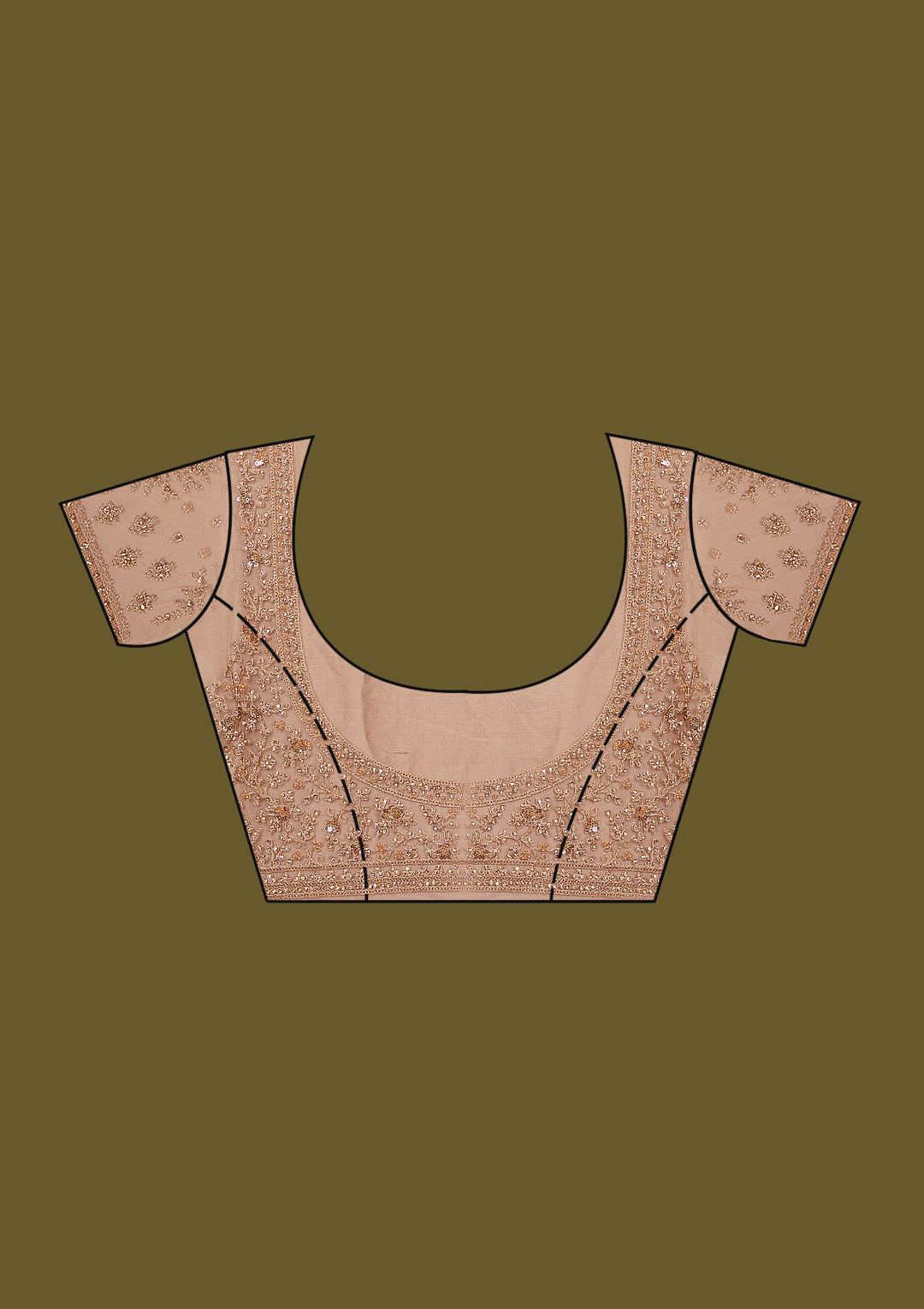 Beige Net Gold Zariwork Saree With Matching Blouse Piece