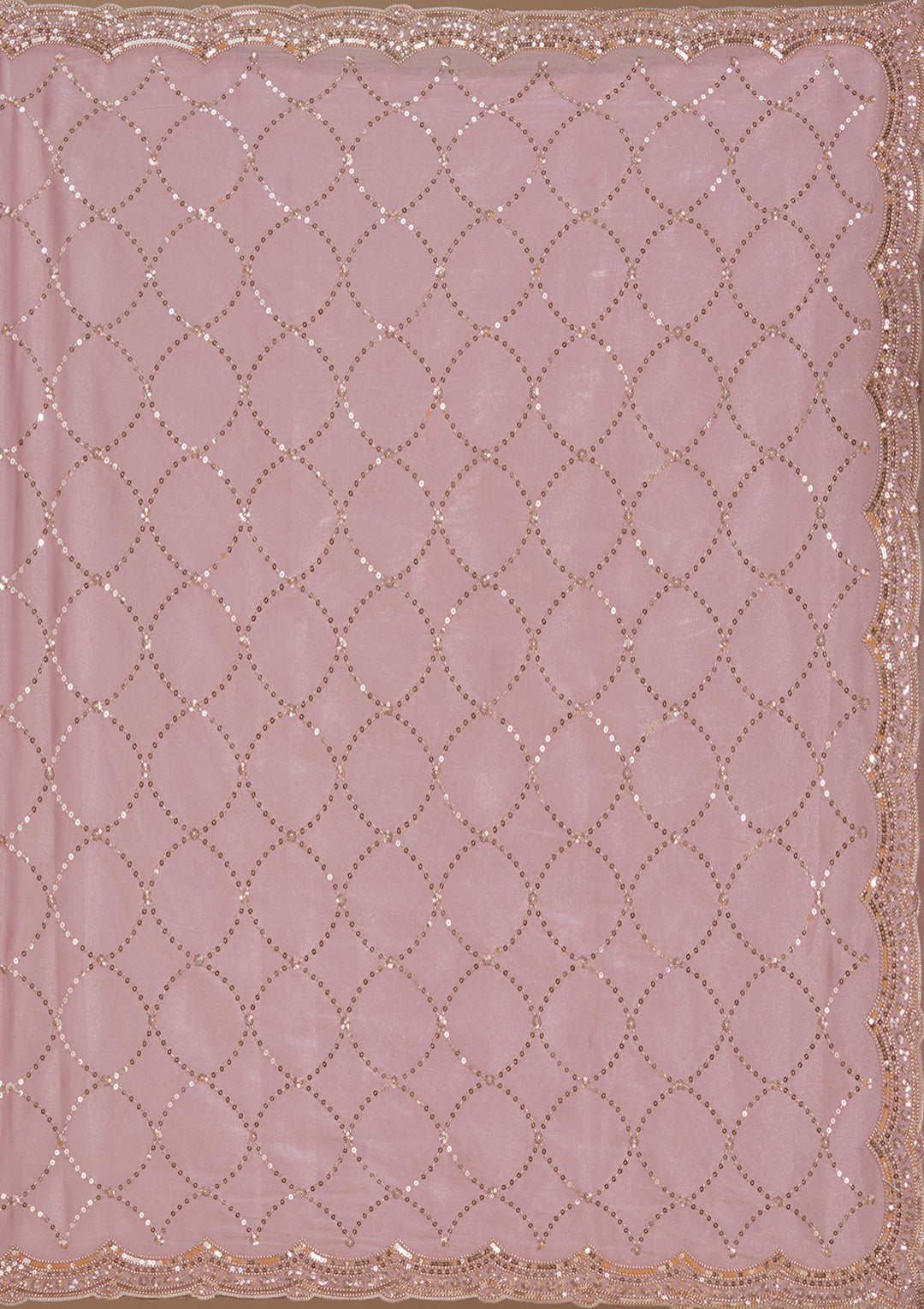 Light Lavender Sequins Tissue Saree