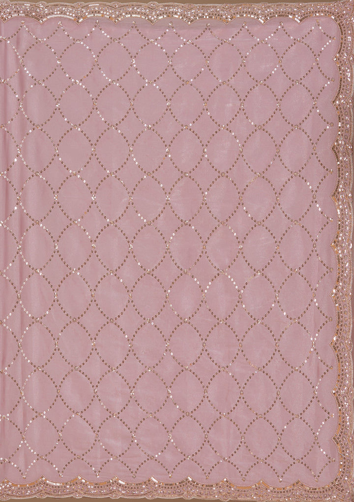 Light Lavender Sequins Tissue Saree