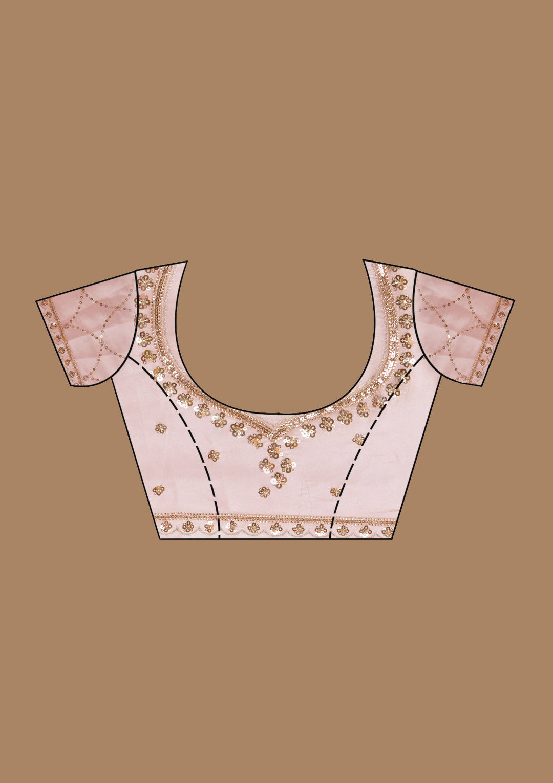 Light Lavender Sequins Tissue Saree