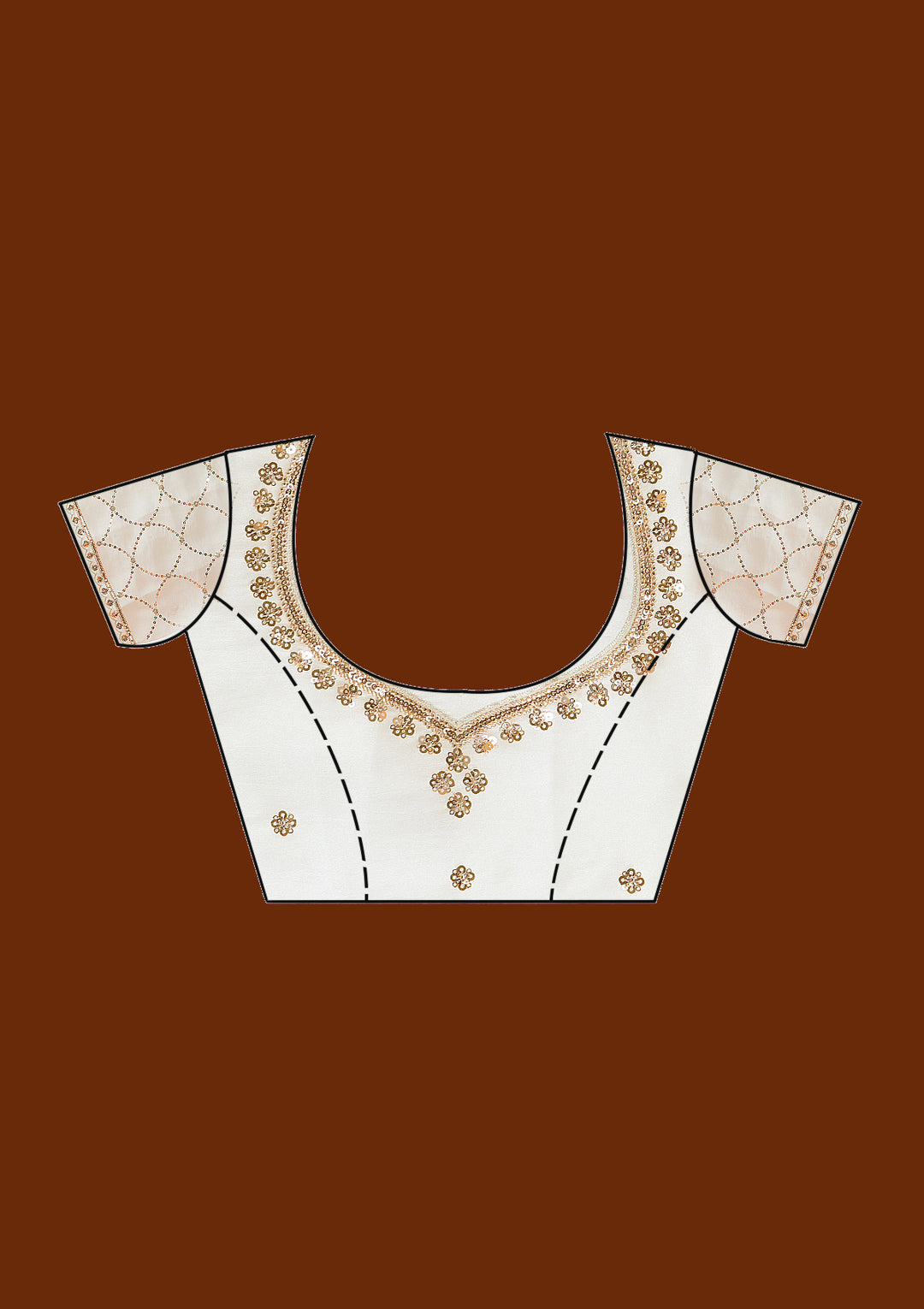 Off White Sequins Tissue Saree