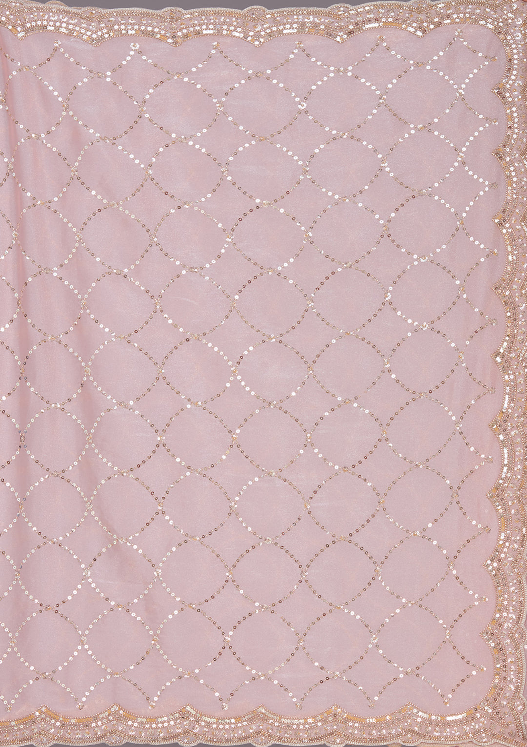 Pink Tissue Sequins Saree With Matching Blouse Piece