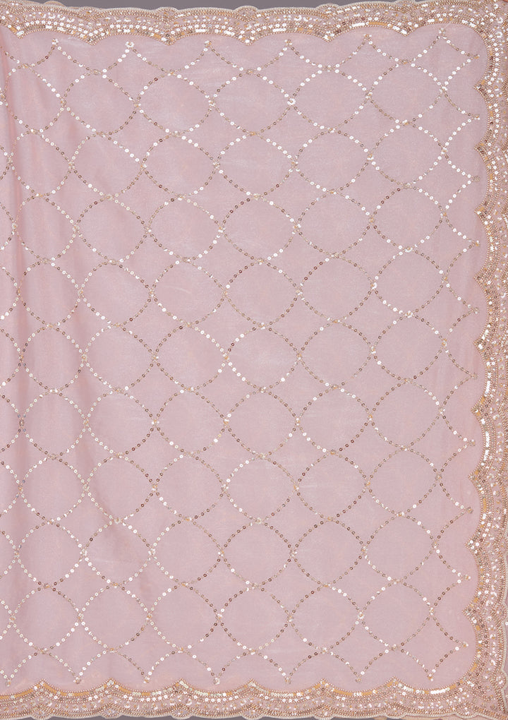 Pink Tissue Sequins Saree With Matching Blouse Piece