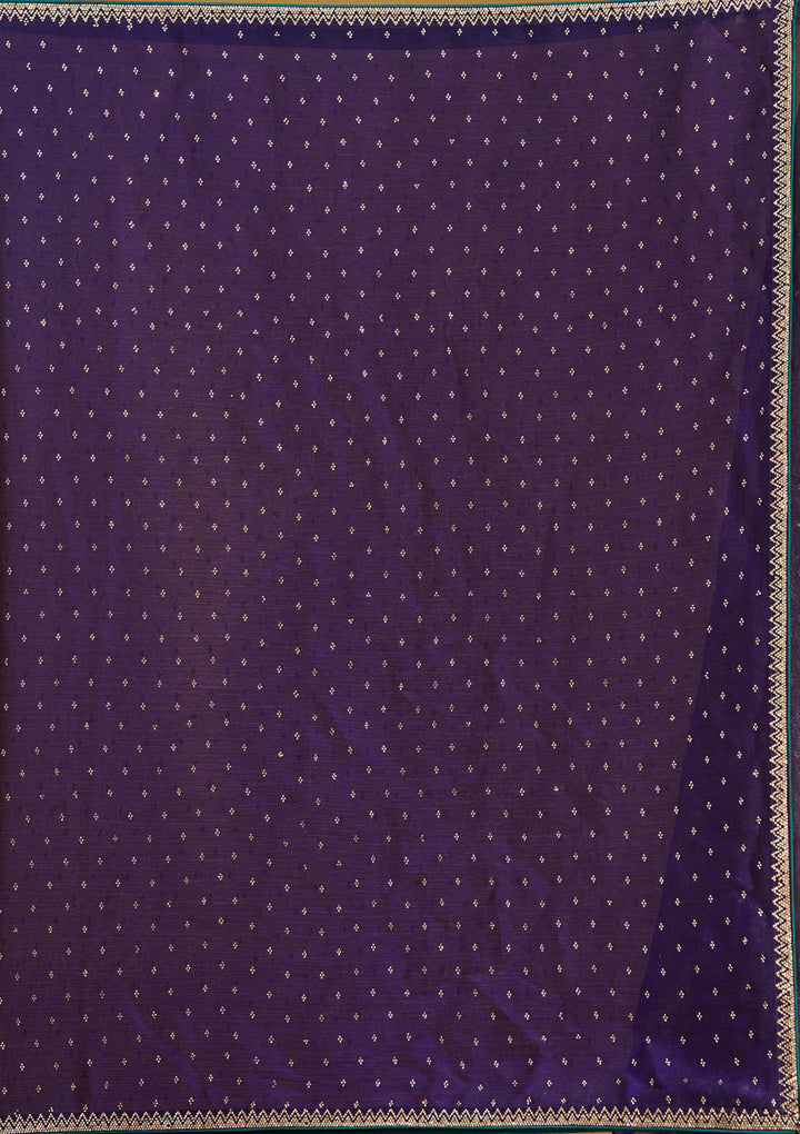Purple Stonework (Gold) Tissue Saree
