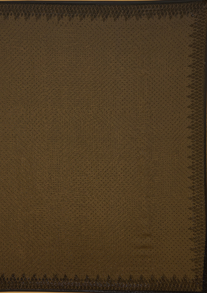 Black Swarovski Georgette Saree