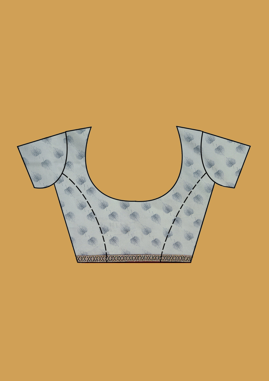 Sky Blue Stonework (Gold) Chiffon Saree