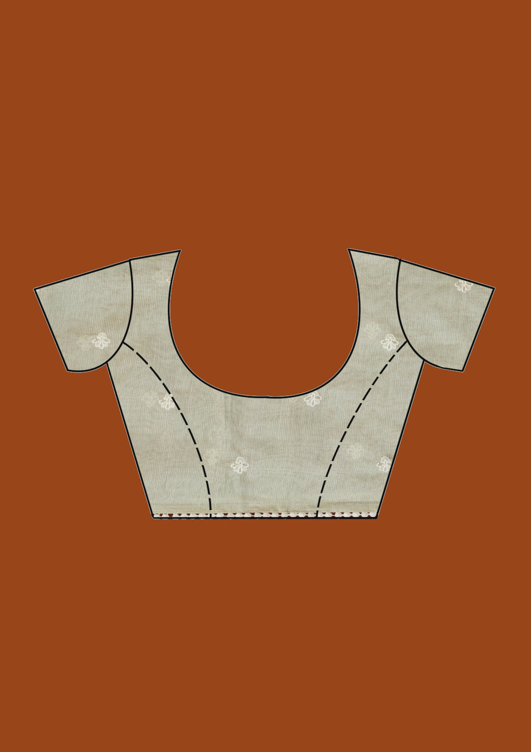 Beige Chanderi Threadwork Saree With Matching Blouse Piece