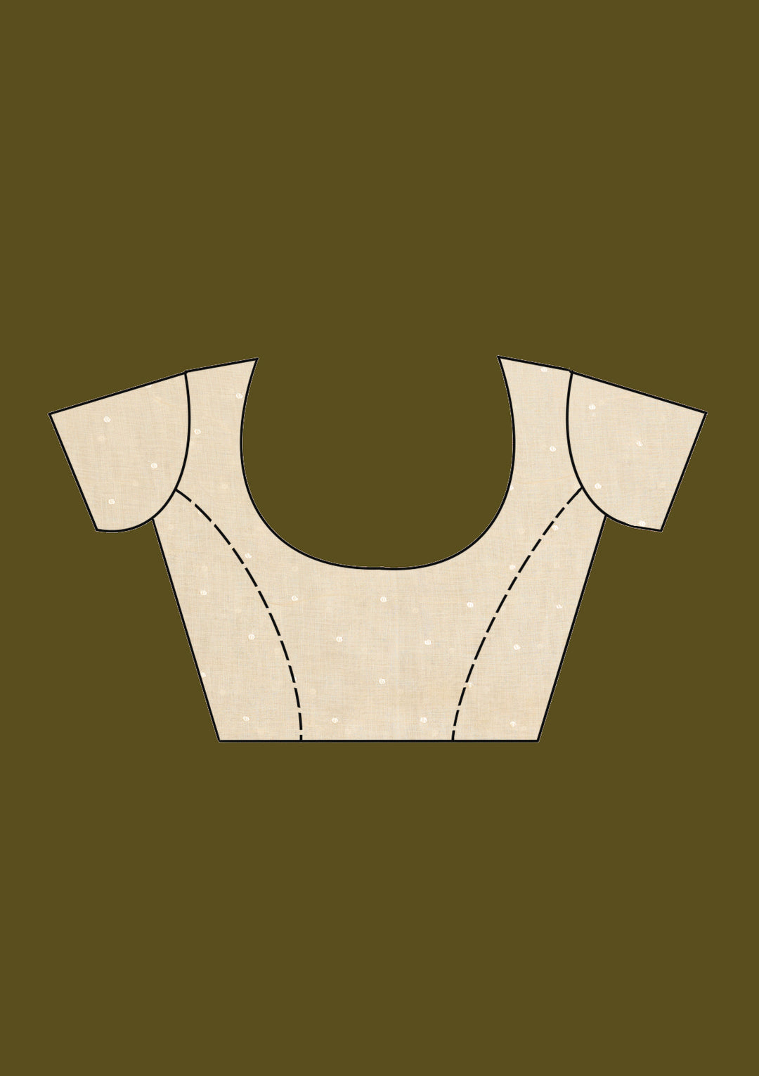 Beige Chanderi Threadwork Saree With Matching Blouse Piece