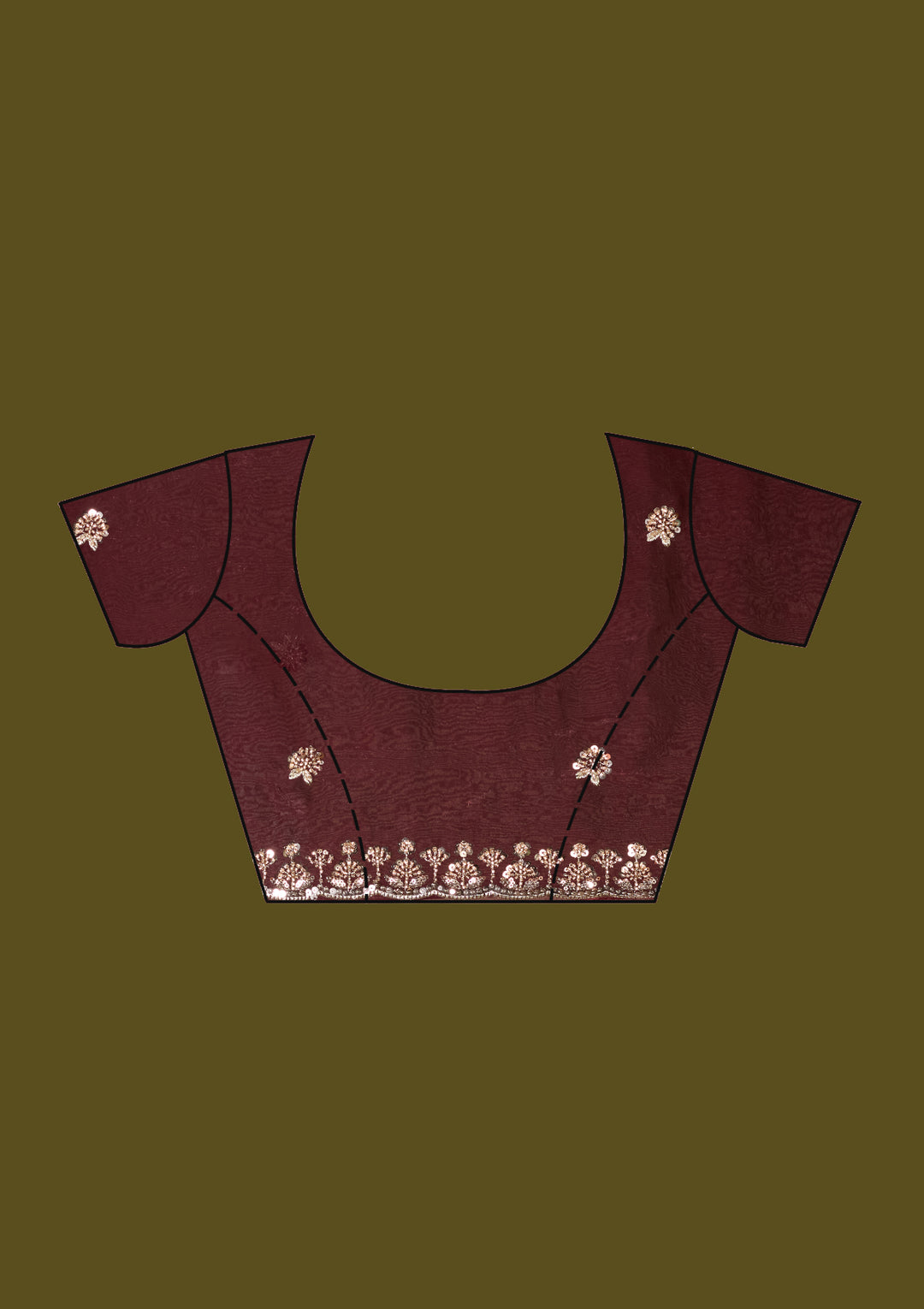 Wine Tissue Cutdana Saree With Matching Blouse Piece