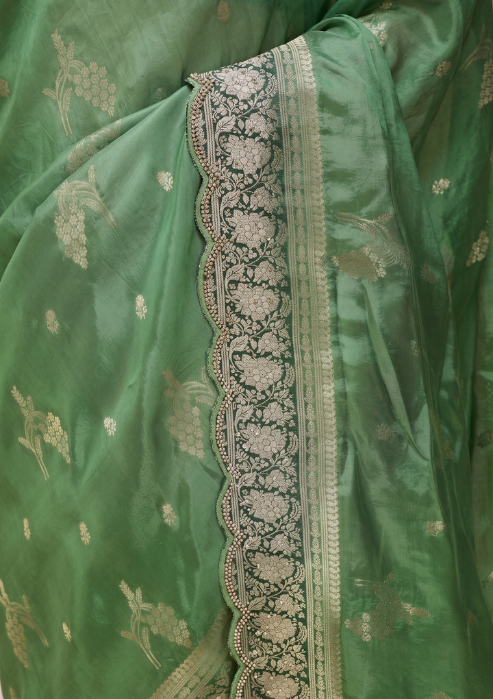 Green Banarasi Silk Saree