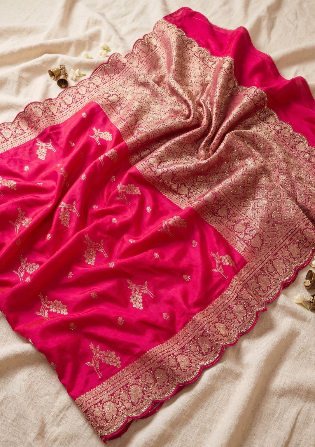 Rani Pink Banarasi Silk Saree