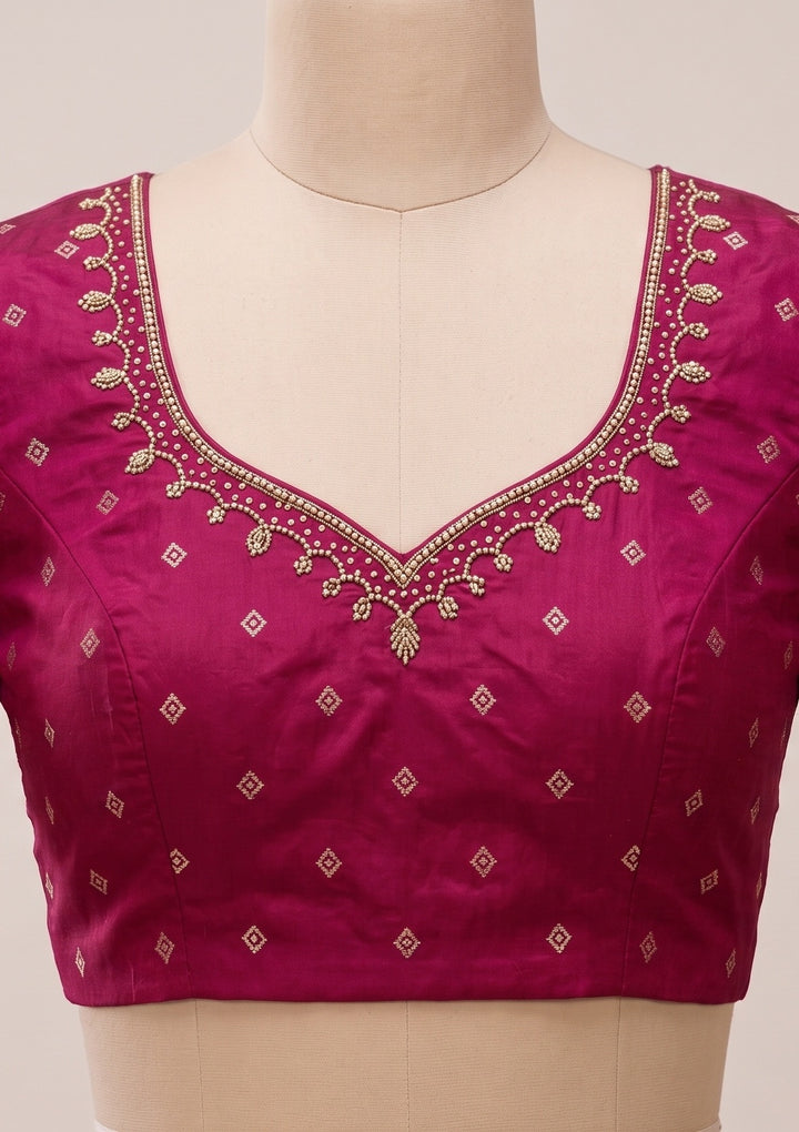 Rani Pink Banarasi Silk Saree