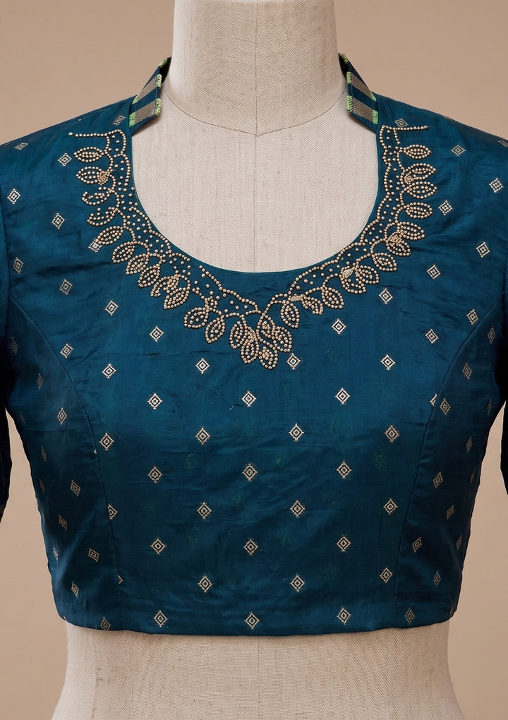 Turquoise Blue Banarasi Silk Saree