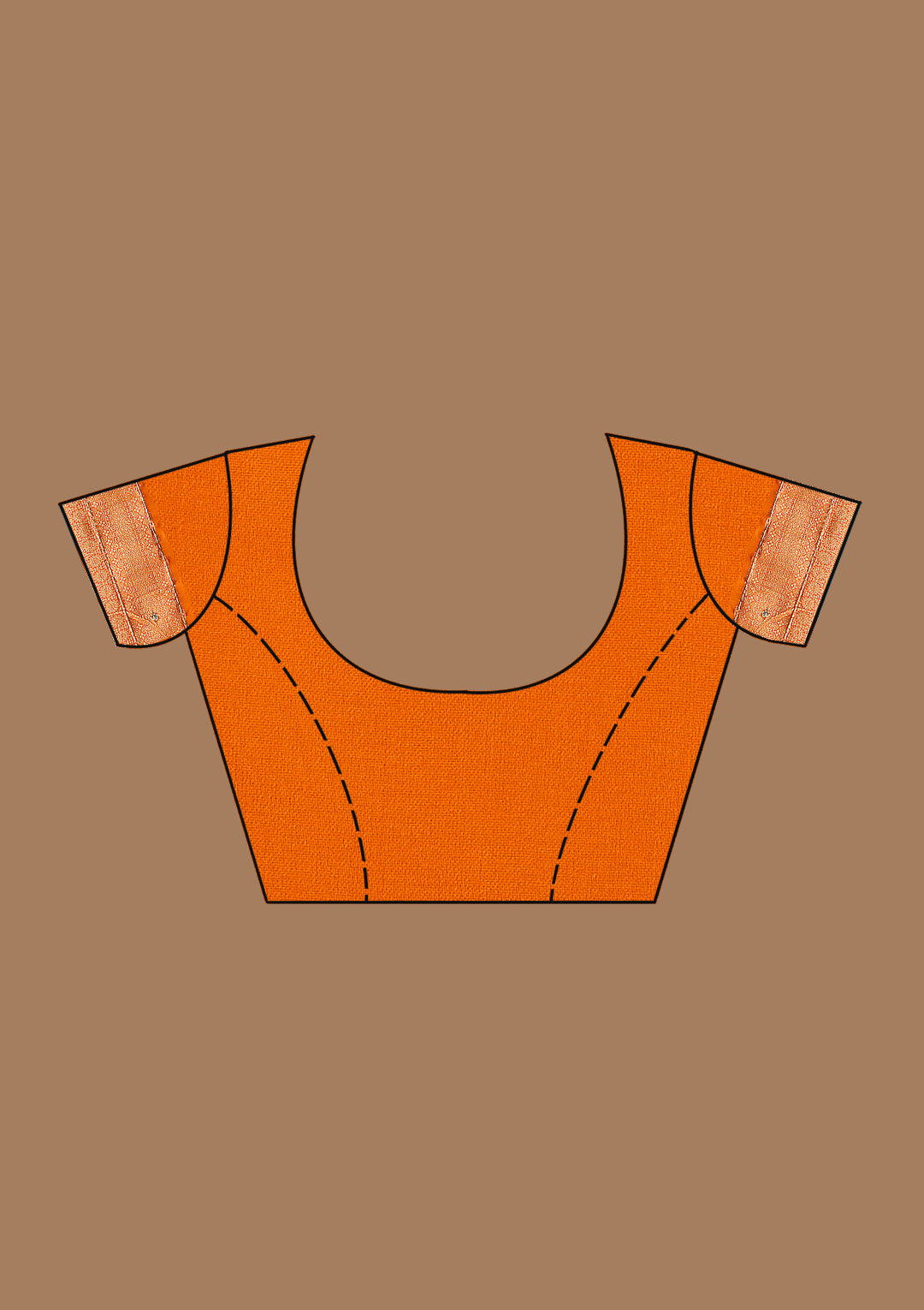 Orange Silk Plain Cutdana Saree With Matching Blouse Piece
