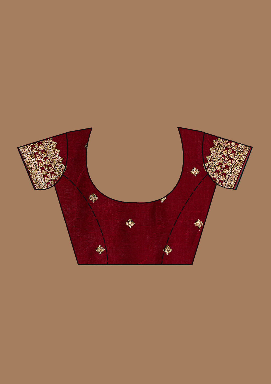 Maroon Soft Raw Silk Cording Saree With Matching Blouse Piece
