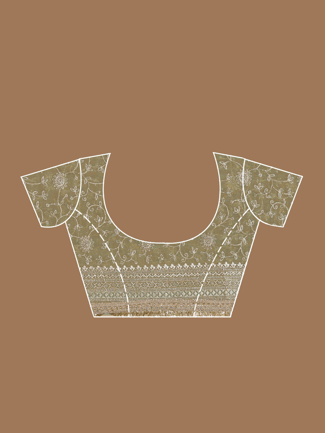 Pista Green Tissue Sequins Saree With Matching Blouse Piece