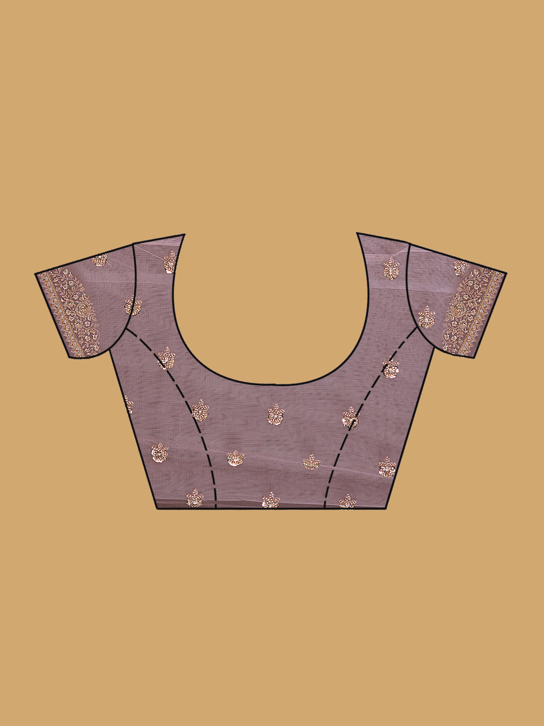 Lavender Sequins Net Saree