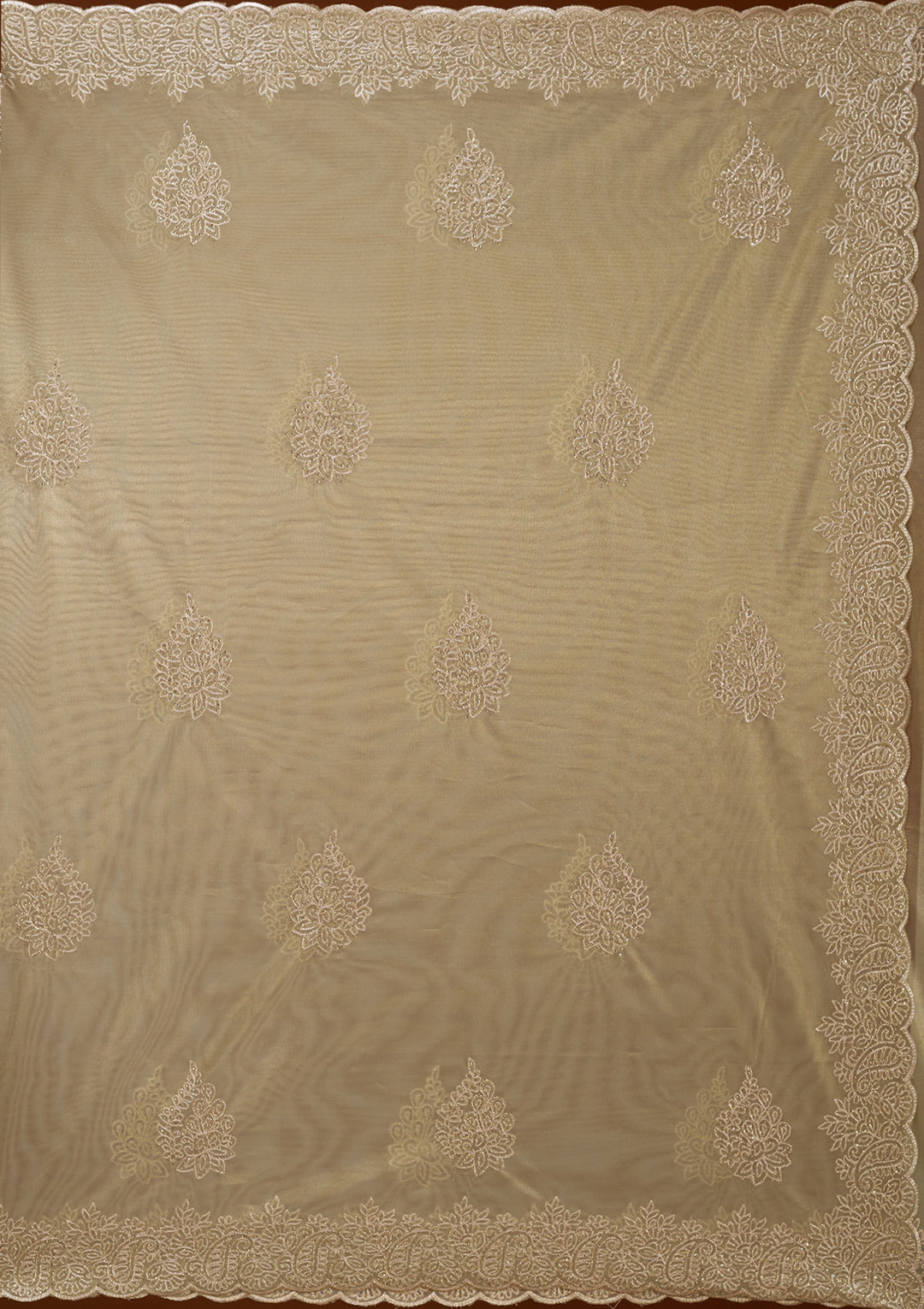 Pista Green Tissue Gold Stonework Saree With Matching Blouse Piece