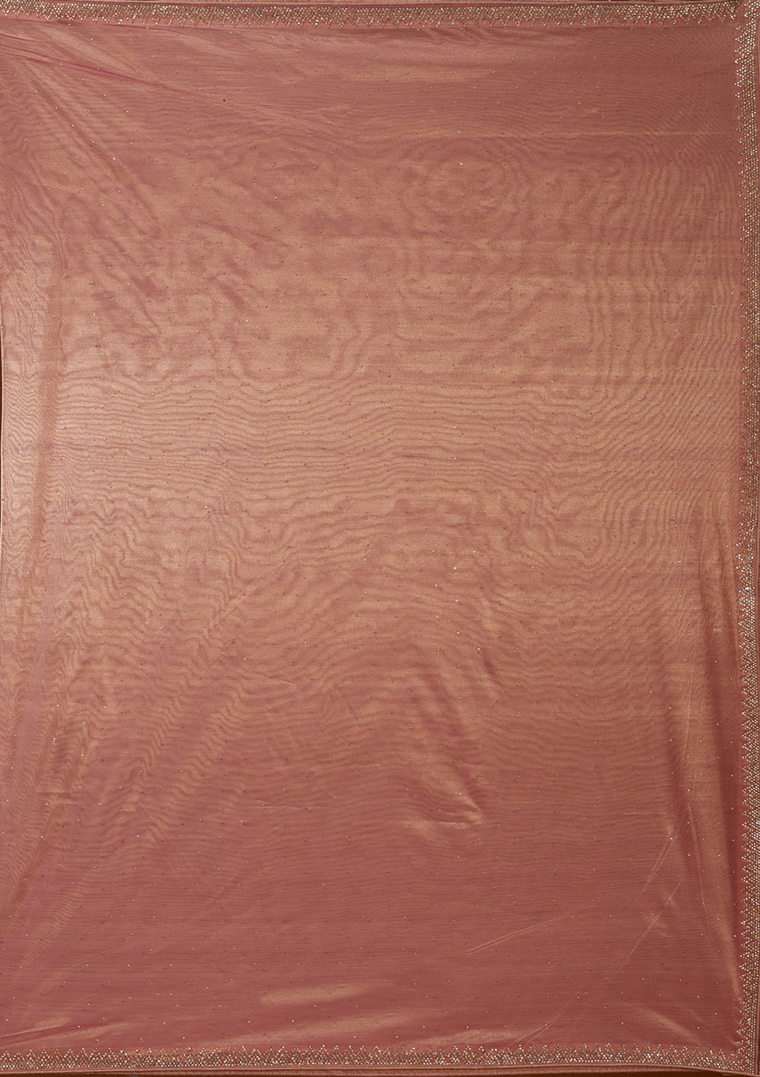 Rust Tissue Gold Stonework Saree With Matching Blouse Piece