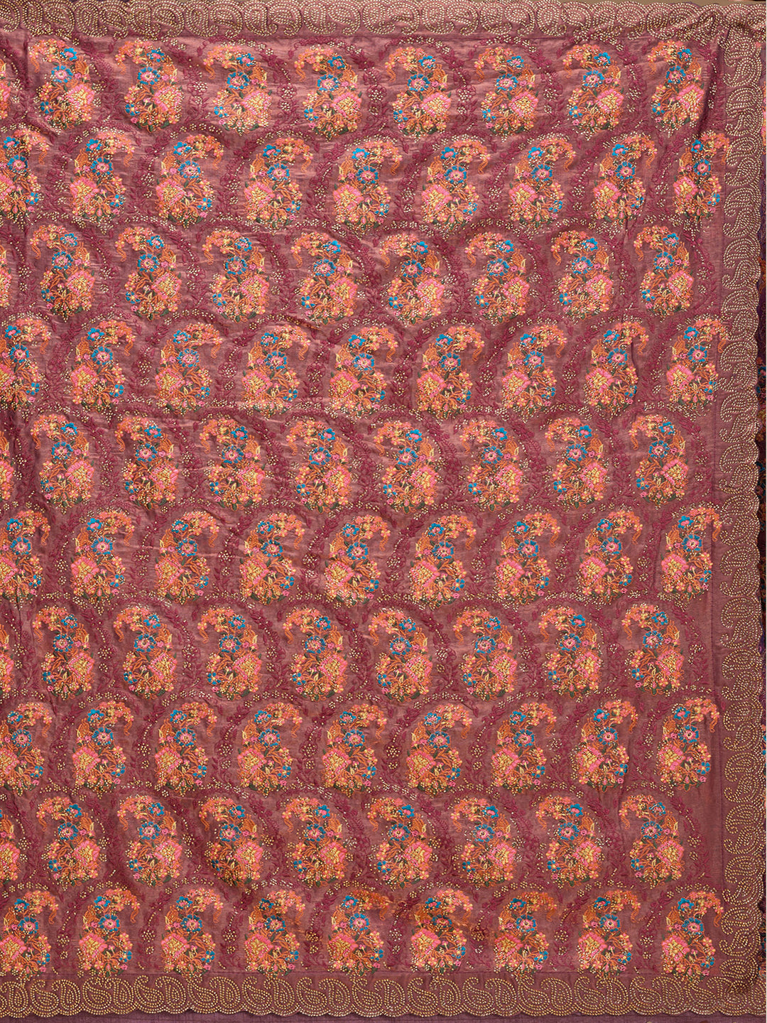 Mauve Kashmiri Tissue Saree