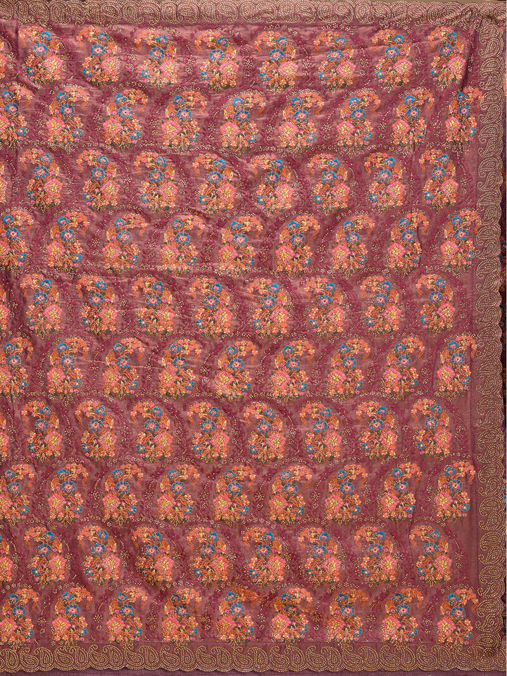 Mauve Kashmiri Tissue Saree