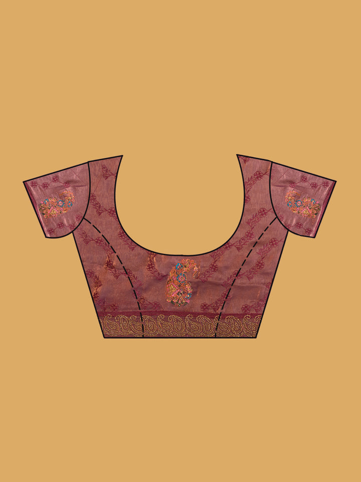 Mauve Kashmiri Tissue Saree