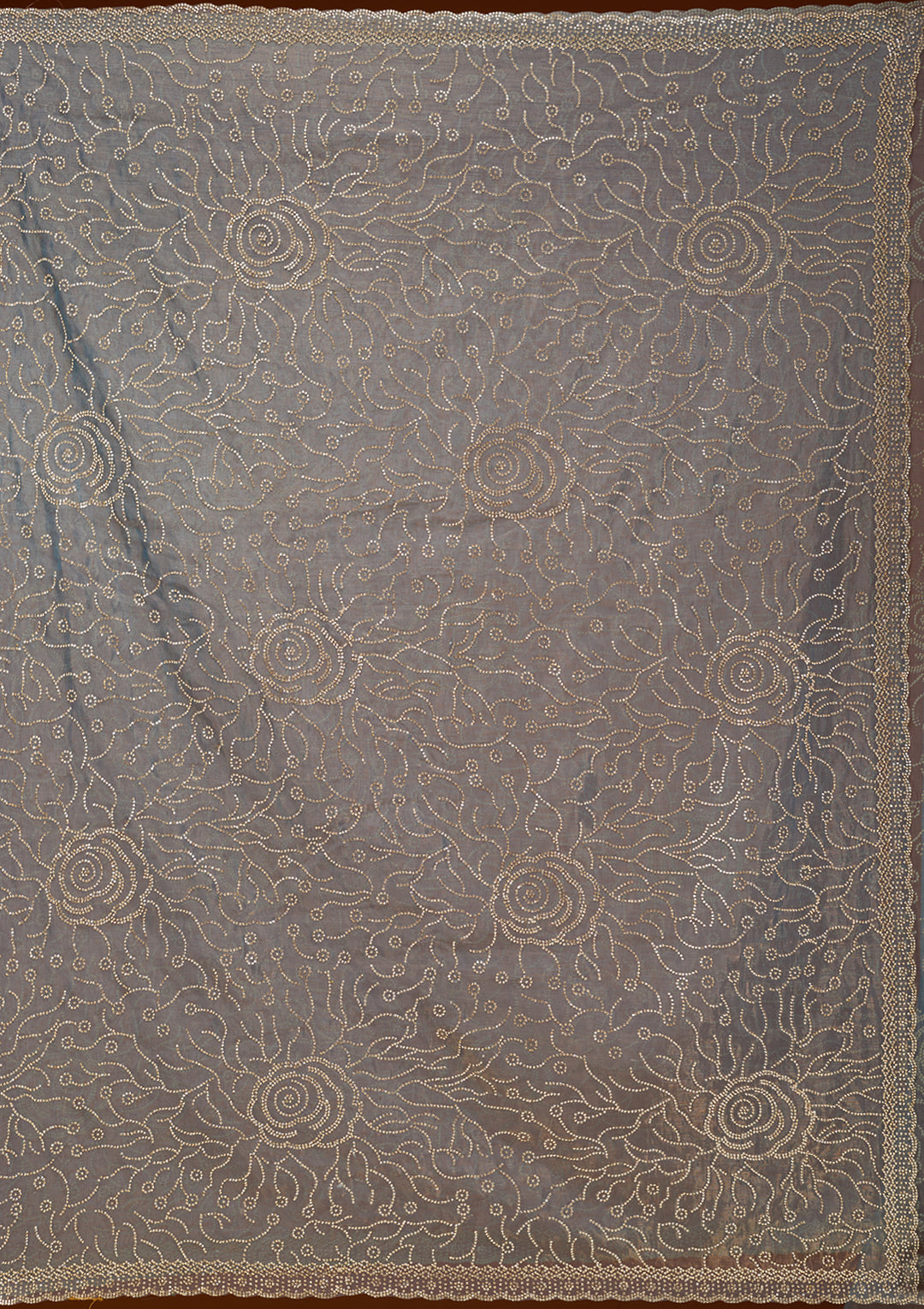 Blue Stonework (Gold) Tissue Saree