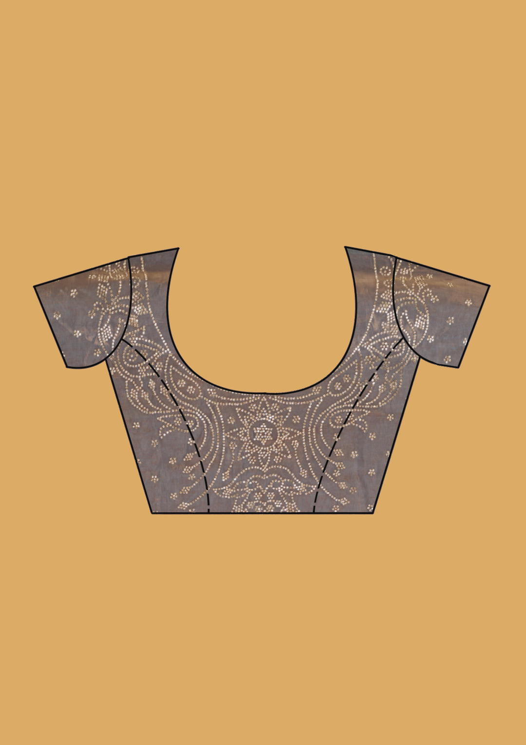 Blue Stonework (Gold) Tissue Saree