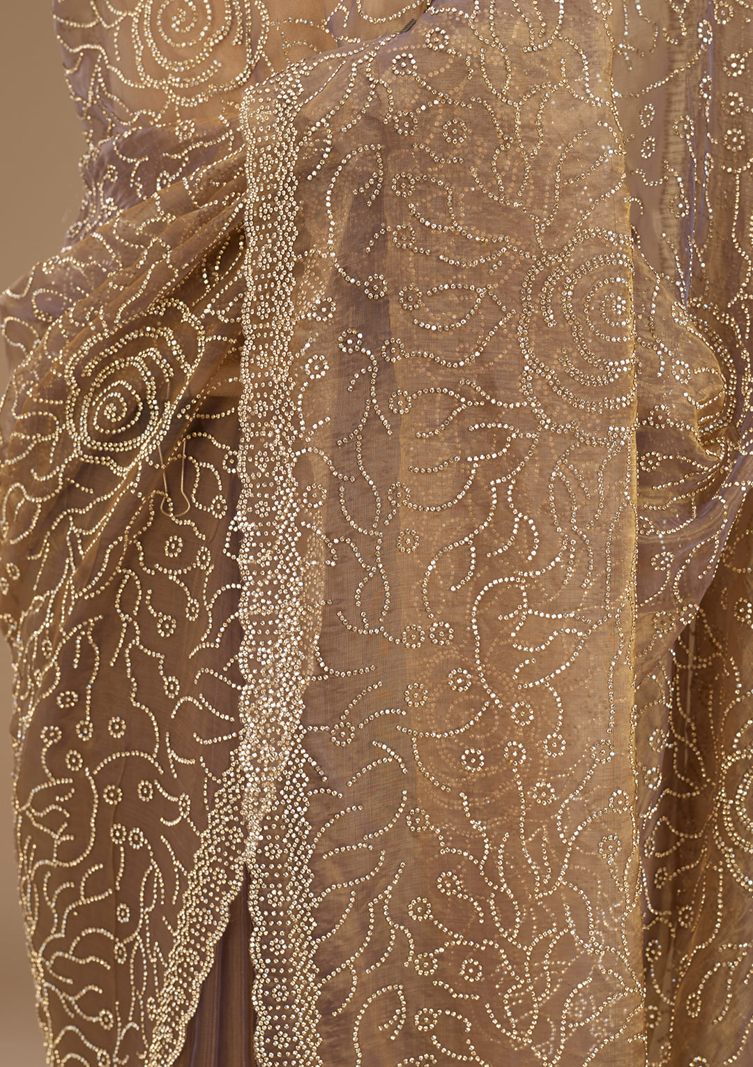 Gold Stonework (Gold) Tissue Saree