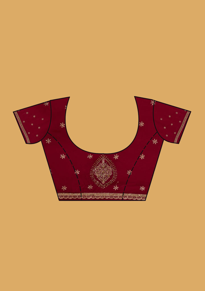 Wine Kashmiri Georgette Saree