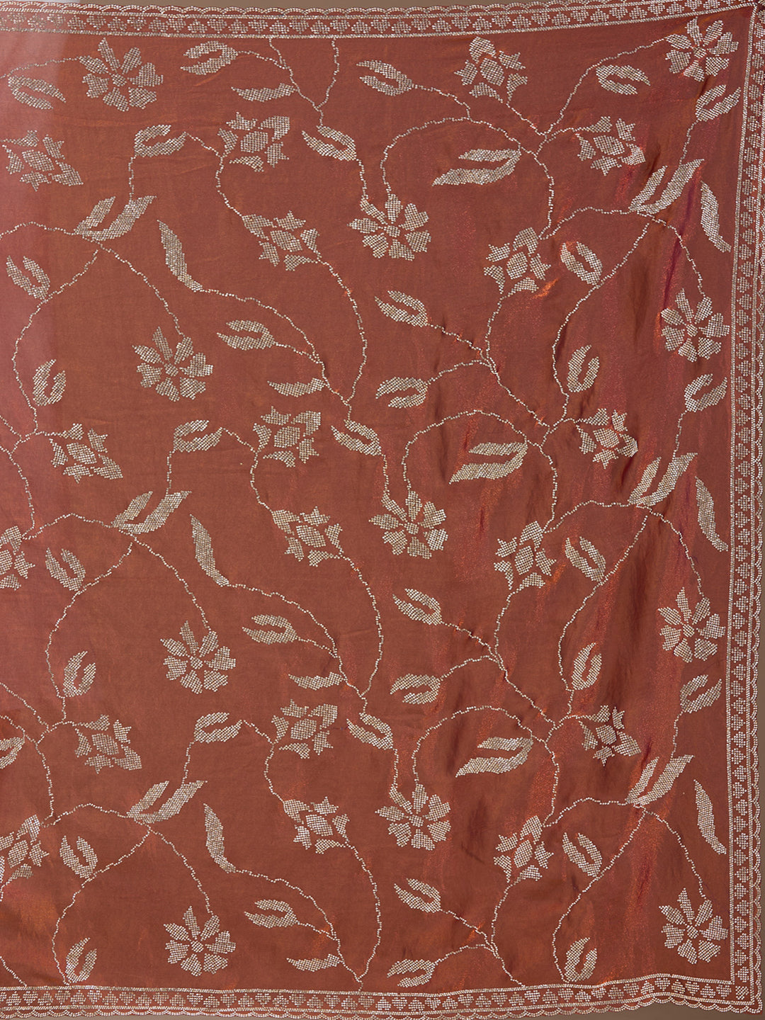 Rust Stonework (Gold) Tissue Saree
