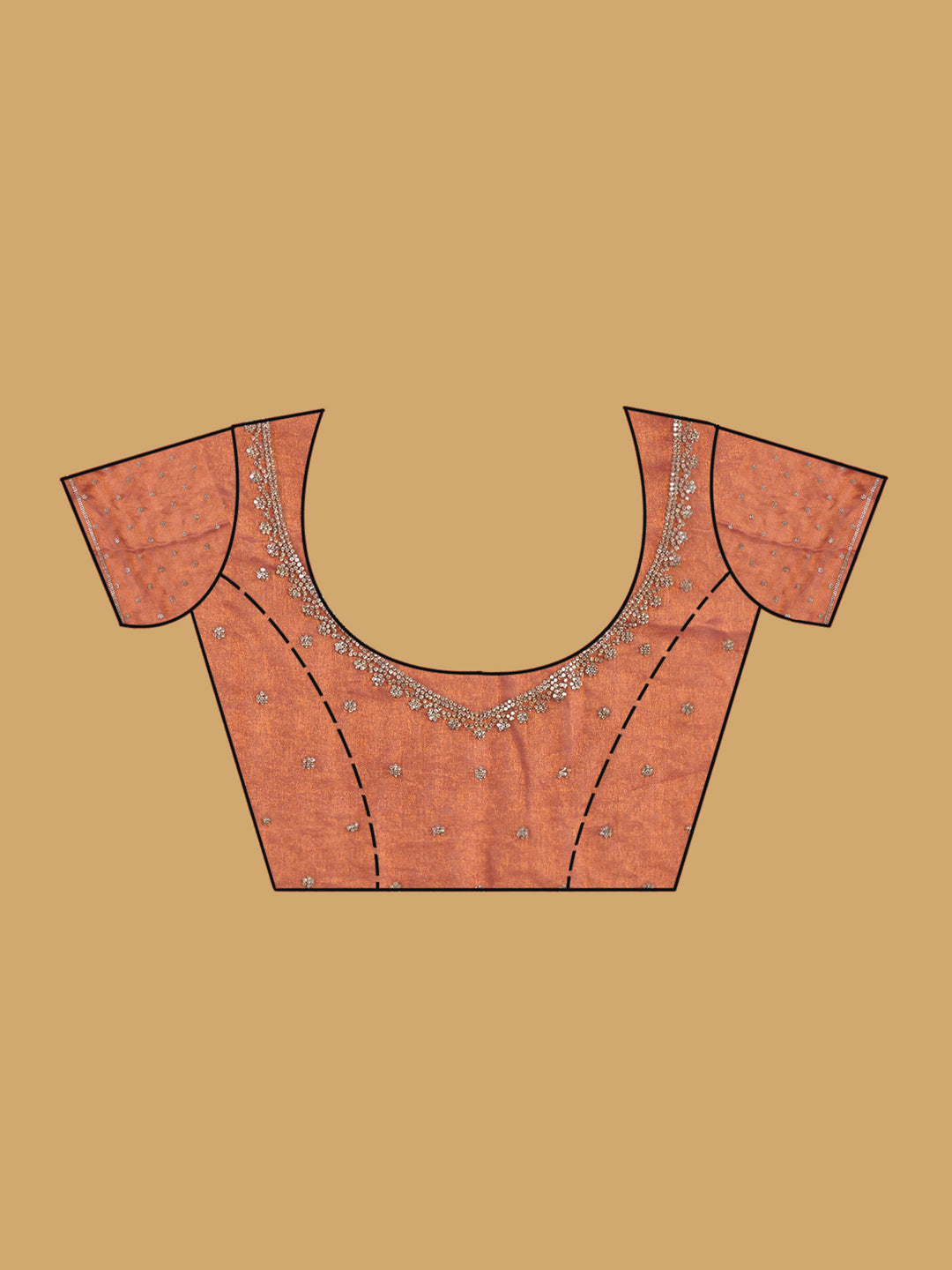 Rust Stonework (Gold) Tissue Saree
